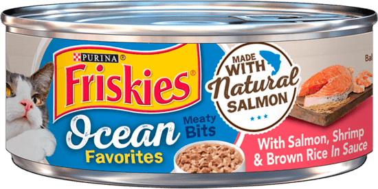 Friskies Ocean Favorites Meaty Bits With Salmon, Shrimp & Brown Rice In Sauce